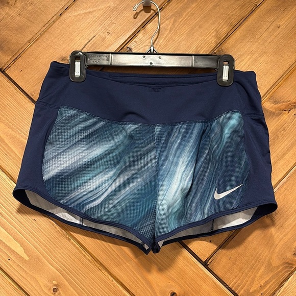 Nike Dry Fit Navy and Teal Patterned Shorts - Picture 1 of 6